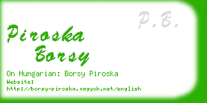 piroska borsy business card